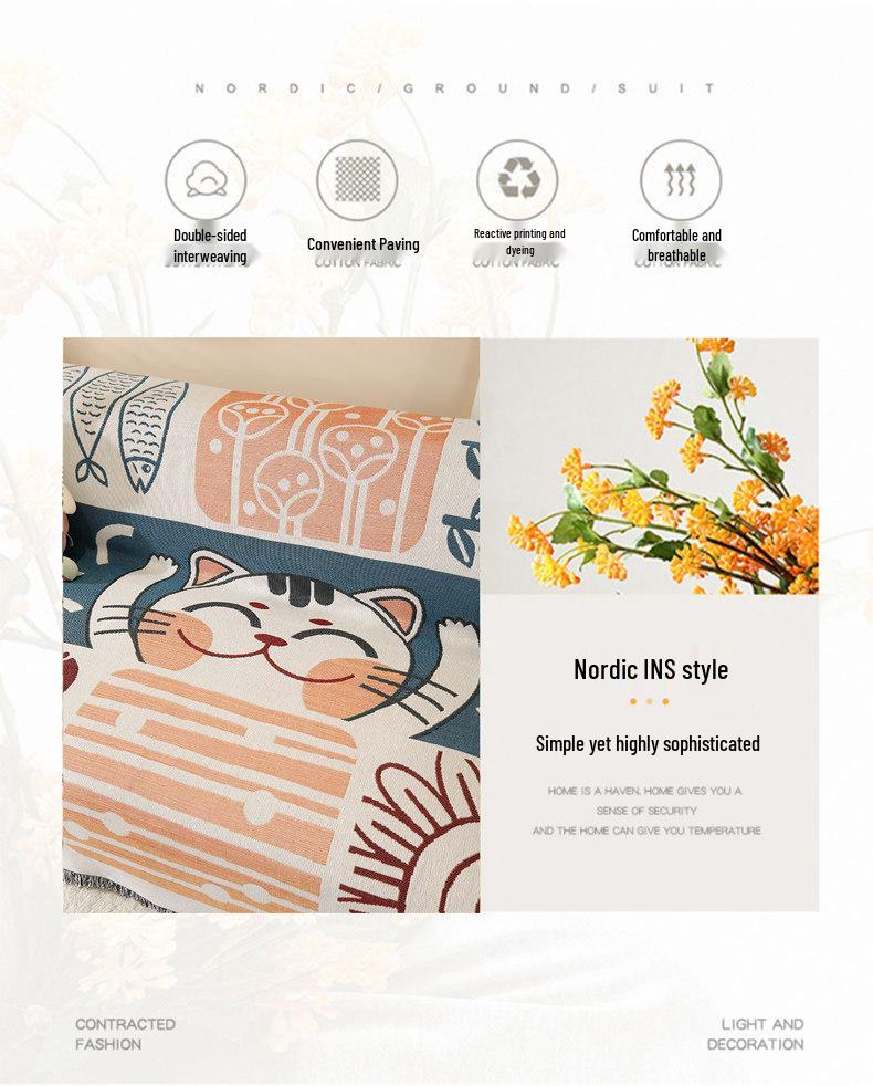 All-Season Universal Knitted Sofa Cover for Single or Three-Person Sofa