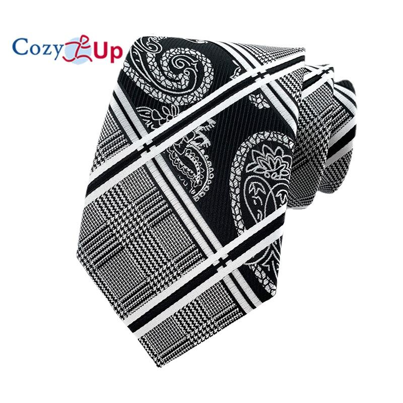 3.15" Fashion Striped PaisleyTies Mens Plaid Flower Necktie for Wedding