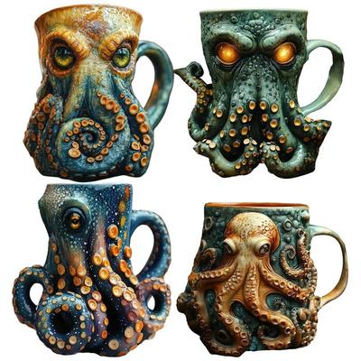 Oktopus Bier Kaffeetassen Getränkebecher Harz Getränkegeschirr Für Cappuccino Latte Milchsuppe Wasser Saft Bier Wein