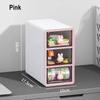1Pc 3-Grid Thickened Desk Drawer Organizer Cartoon Rabbit Stationery Office Desktop Storage Box Transparent Makeup Organizer