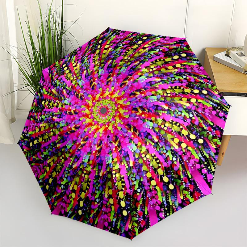

1pc Abstract Artwork Automatic Open/Close Umbrella - Portable Collapsible Umbrella with 8-Rib Stability, Fashion Lovers yy251017119