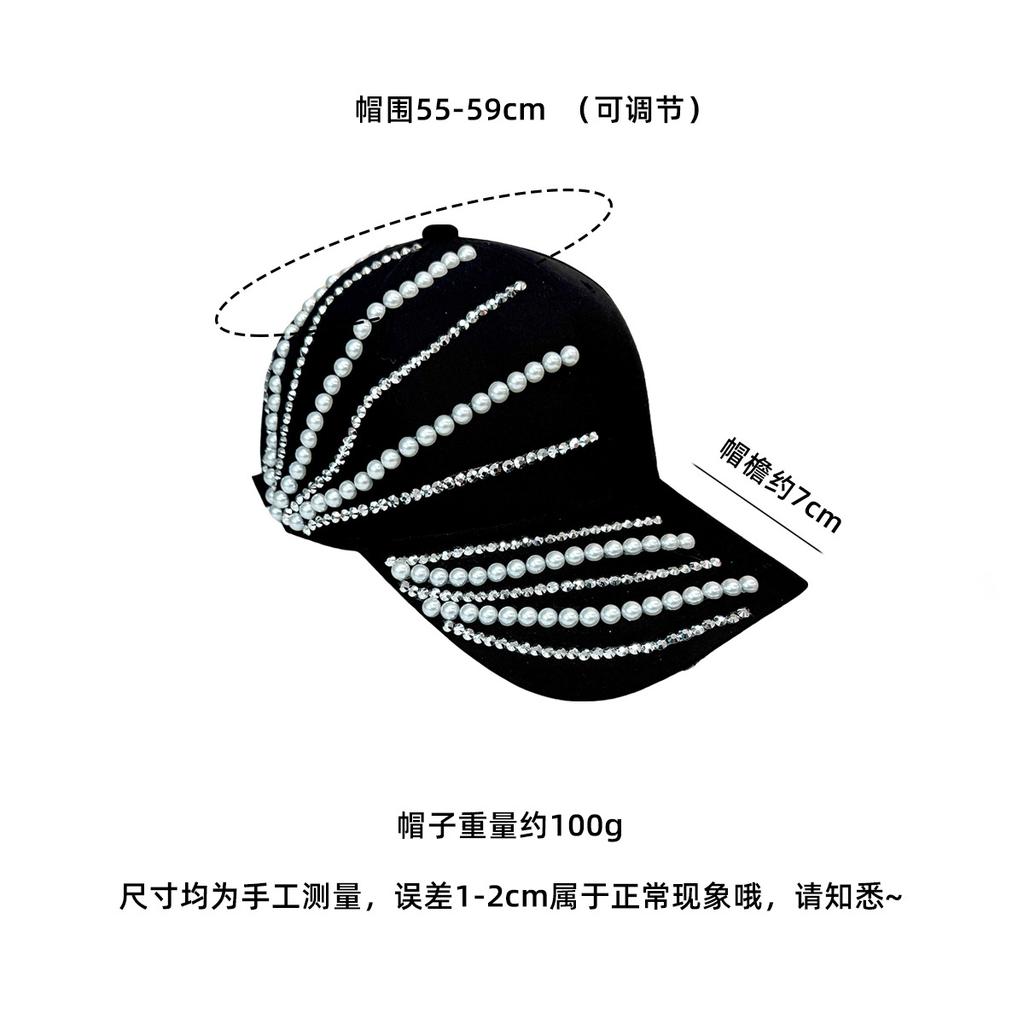 Nouveau printemps et été casquette de baseball incrustée de diamants casquette de protection solaire casquette à la mode polyvalente chapeau en strass