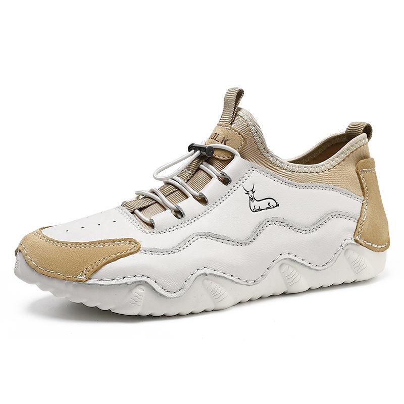 2025 popular first-layer leather cowhide large-size women's shoes outdoor casual shoes autumn and winter sports shoes