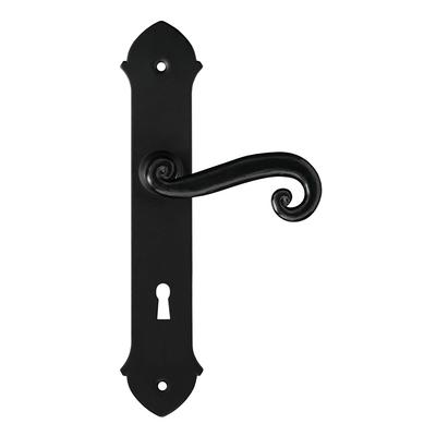 MALTA Door Handle with Key Plate 72mm BLACK