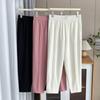Women S Summer Thin High Waist Tapered Pants Plus Size Casual Cropped Trousers