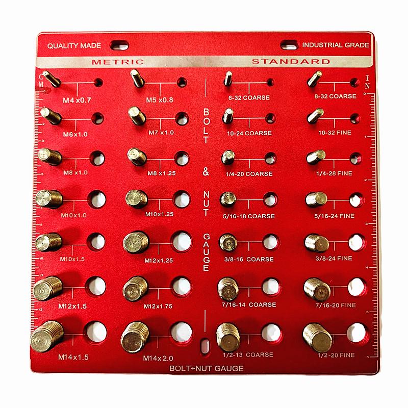 28-Hole Screw Nut Bolt Thread Checker, Metric & Imperial Gauge