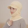 Women's Stylish Duckbill Hat with Fur Scarf – Warm, Knitted, for Middle-aged & Elderly
