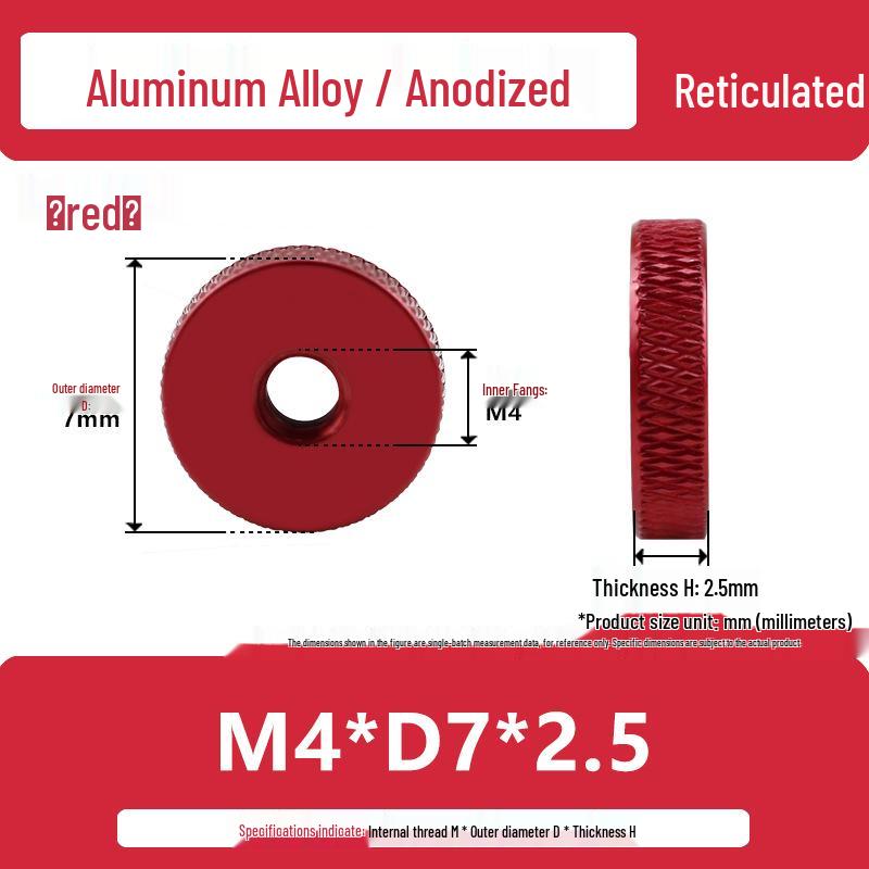 Aluminum Alloy Hand-Tightened Knurled Nut Adjustment Lock Gauge M3-M8