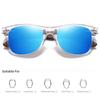 XUEDIAO Transparent PC Frame With Wood Tmeple Sun Glasses Polarized for Men Women Fashion Handmade Sunglasses