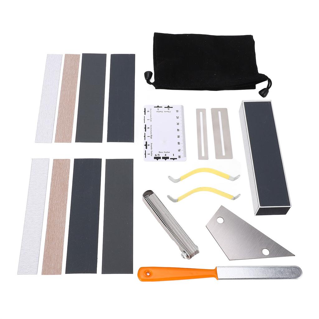 Conjunto de 18 peças de ferramentas de luthier de guitarra, kit de manutenção de guitarra multifuncional para casa