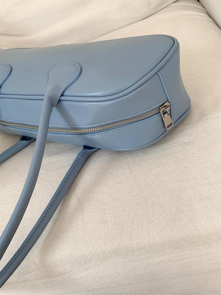 Women's French Baguette Underarm Bowling Bag - Simple Solid Shoulder Handbag