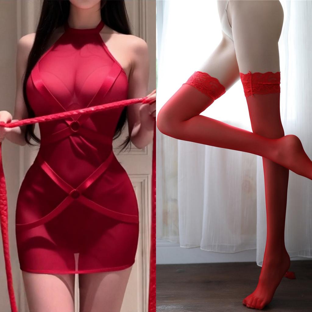 Sex underwear Sexy one-piece strap Mesh splicing Perspective temptation No pajamas Flirting Sex fun clothing New