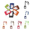 With Lanyard Leather Work Card Holder Solid Color ID Buse Card Storage  Female/Male