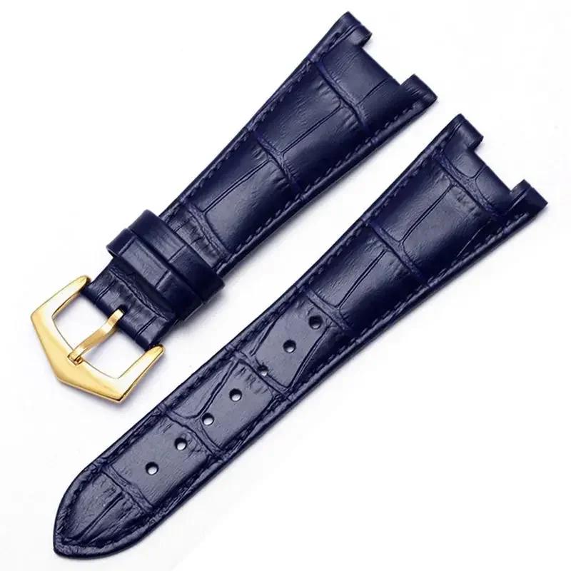 Cinturino per Orologio in Vera Pelle Per Patek Philippe 5711 5712G Nautilus Orologi Uomo e Donna 25-12mm Bocca concava convessa Cinturino