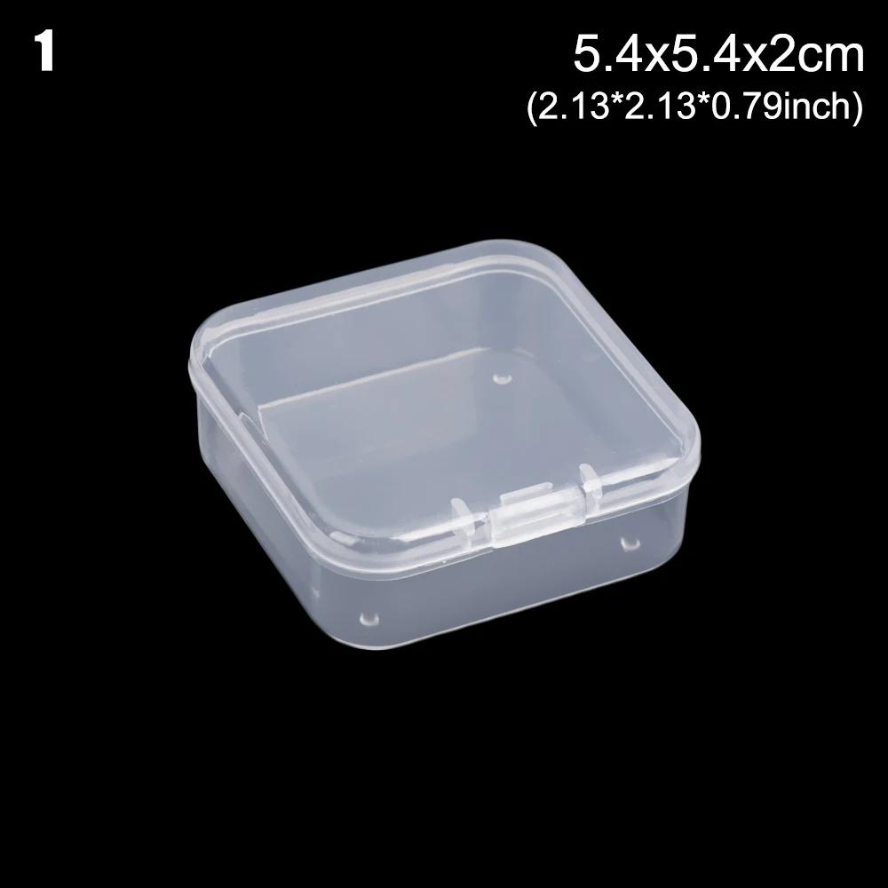 Square Round Plastic Transparent Storage Box Small Items Sundries Organizer Case Jewelry Beads Container Box Tools Accessories