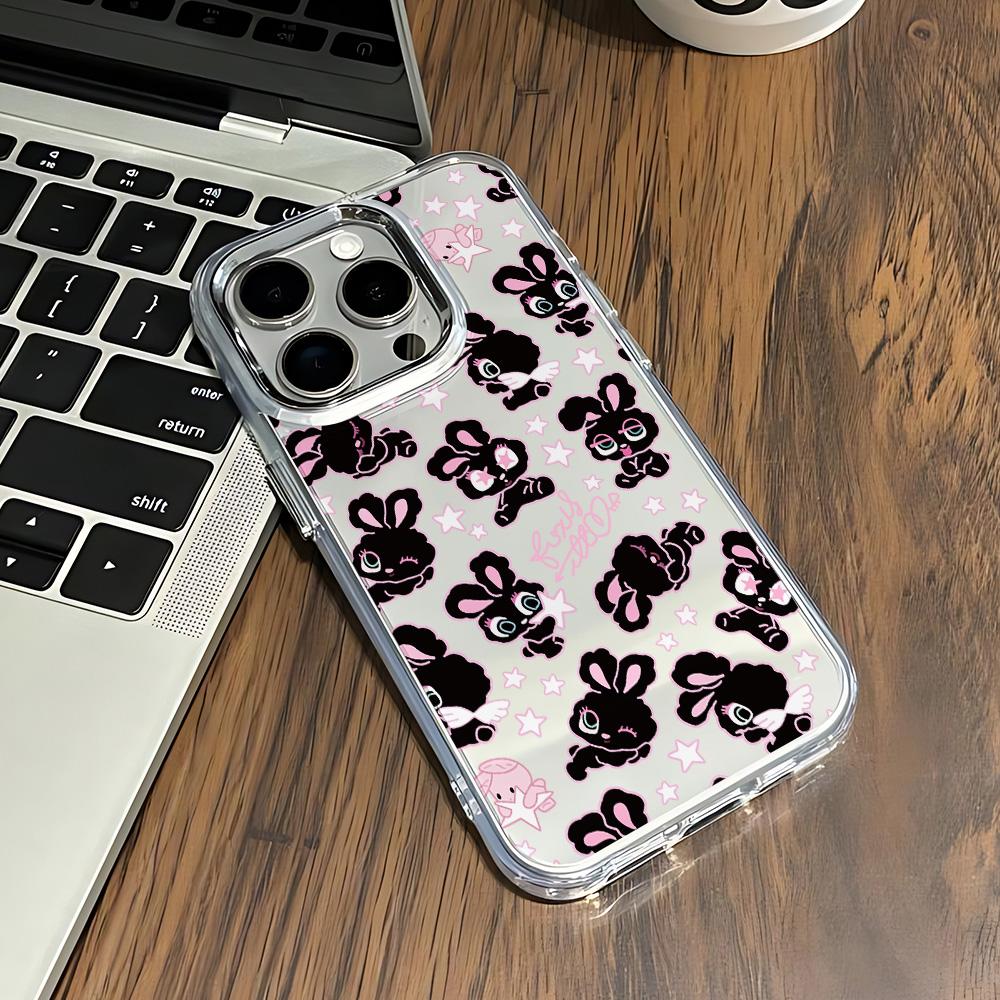 

Cartoon Naughty Rabbit Phone Case For iPhone 17 16e 16 15 14 13 12 11 mini Pro Max X XR XSMAX 8 7 Air Plus Transparent Cover iPhone 12 ProMax