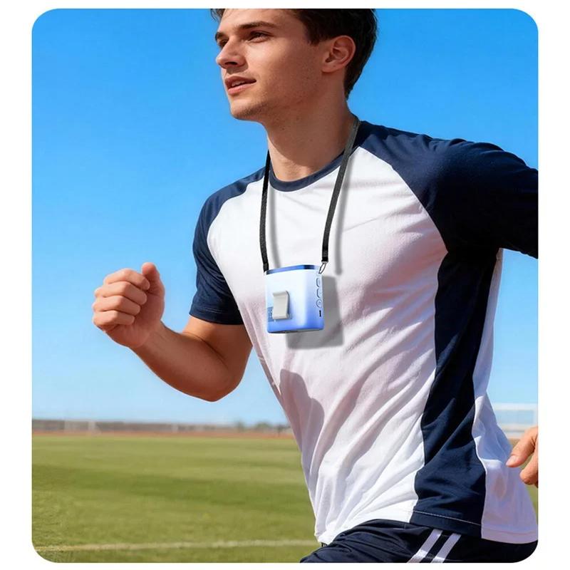 2026 New Portable Waist Fan 100-Speed Strong Wind Rechargeable Neck Fan Quiet Long Battery Life Clip-on Fan for Outdoor Hiking