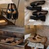 Leather~ Square head thick heel Mary Jane shoes women's spring retro pig nose ballet shoes women's small leather shoes single shoes