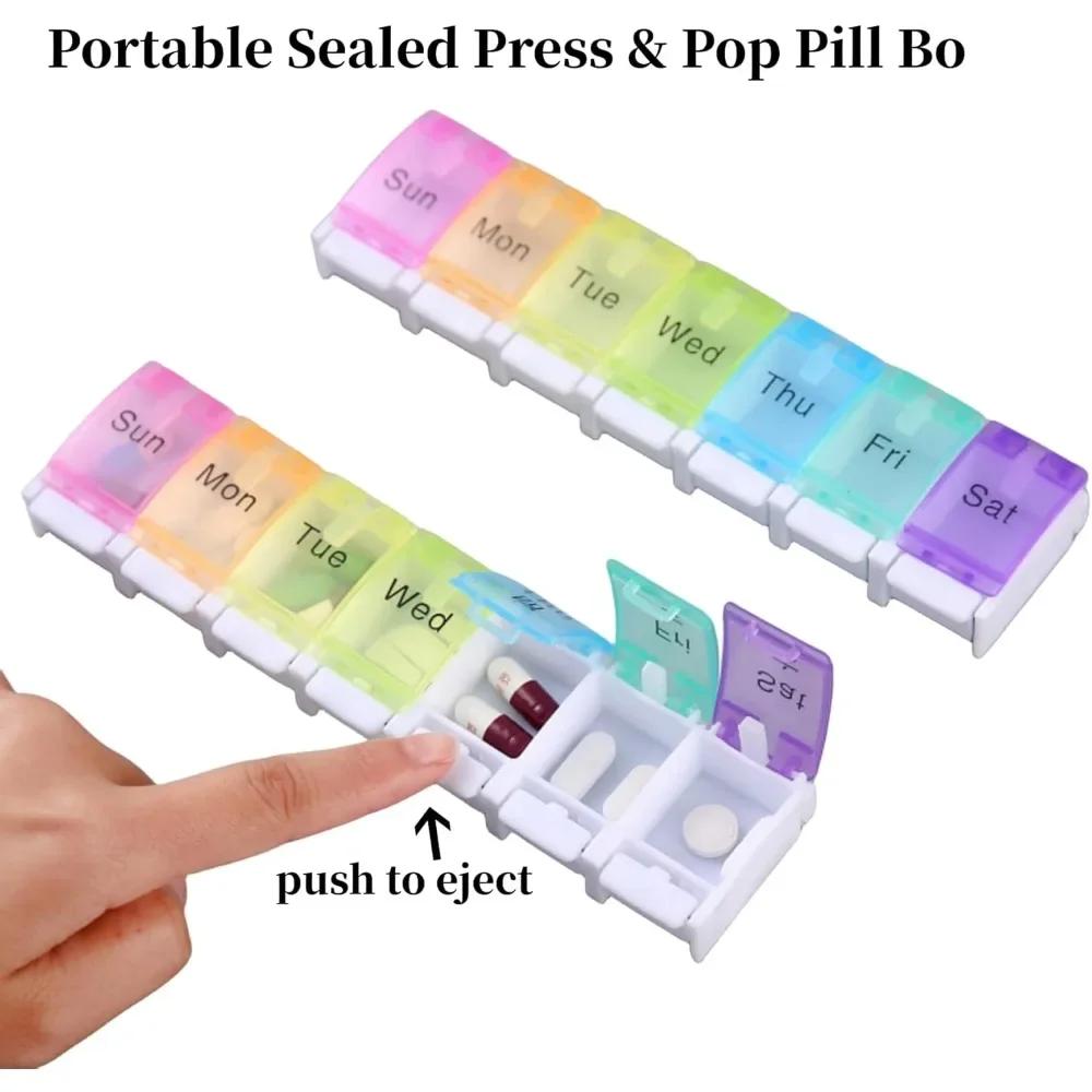 Medical Pill Box 7 Slots Weekly 7 Days Medicine Weekly Pill Case Storage Box Travel Home Medicine Box Accessories
