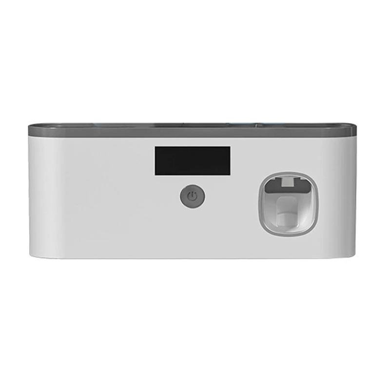 

Toothbrush Storage Box Rack With 5 Slots USB Rechargeable Disinfect Automatic Toothpaste Dispenser Functionality