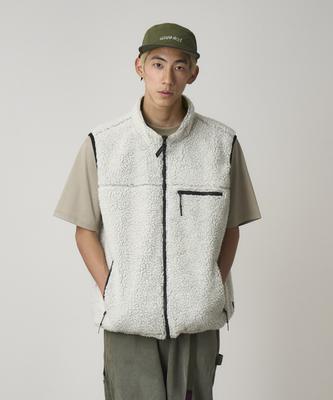 Reversible Sherpa Vest Natural / Chartreuse