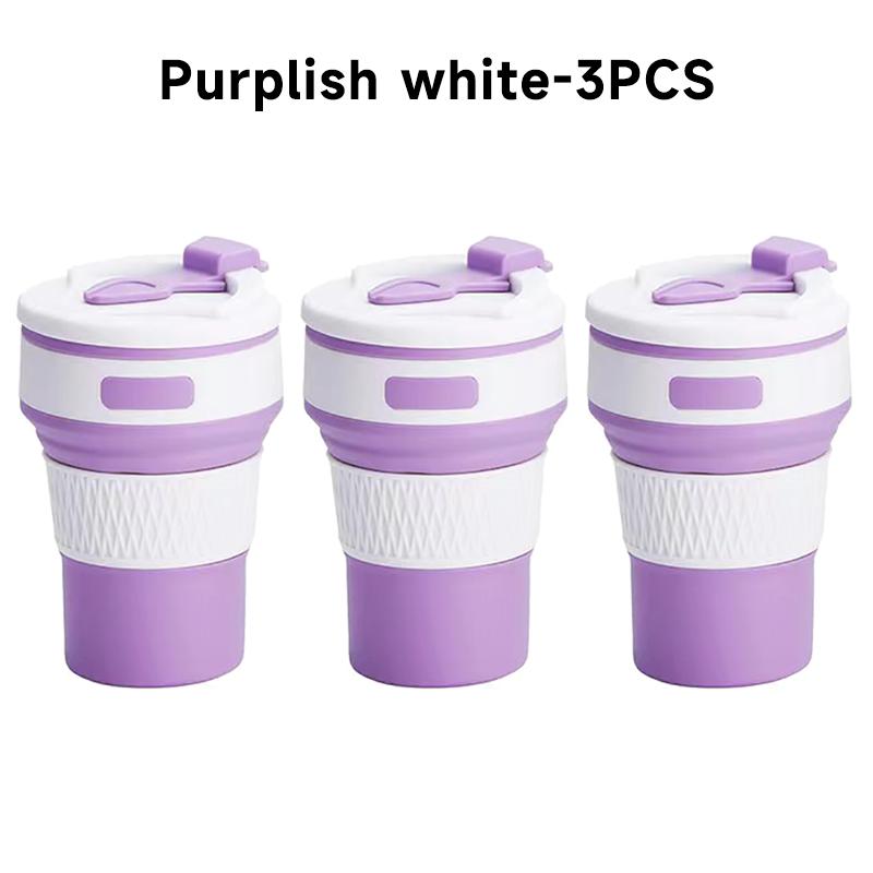 350ML/500ML Silicone Folding Cup Collapsible Mug With Cover Coffee Travel Outdoors Portable Water Drinking Tea Cups