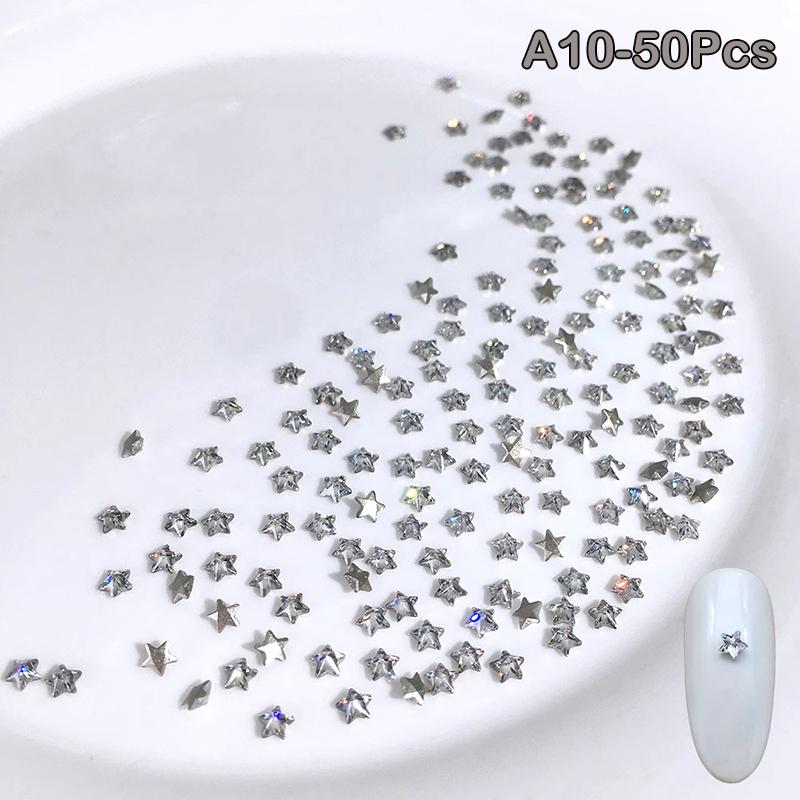 50Pcs Mini Size 3D Zircon Marquise Shape Nail Art Charms Gem Stones Accessories Nail Decorations Supplies Materials