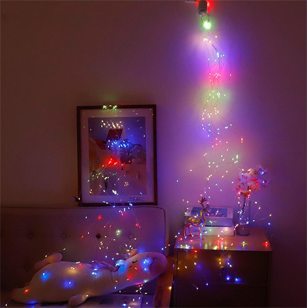 Cascading Lights For Christmas Tree, 8 Modes 200 Christmas LED String Lights, Christmas Tree Lights With Ring