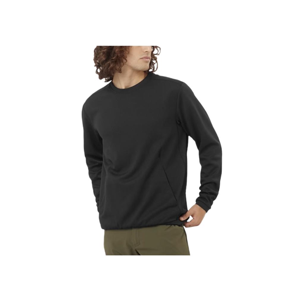 Salomon Motomesh Crewneck Outdoor Warm Breathable Long Sleeve Sweatshirt Men tops Deep-Black LC2446400