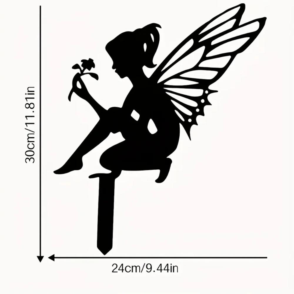 Flower Fairy Elf Garden Decoration – Metal Fairy Art Ground Insert, Elegant Lawn & Courtyard Décor for Garden Parties