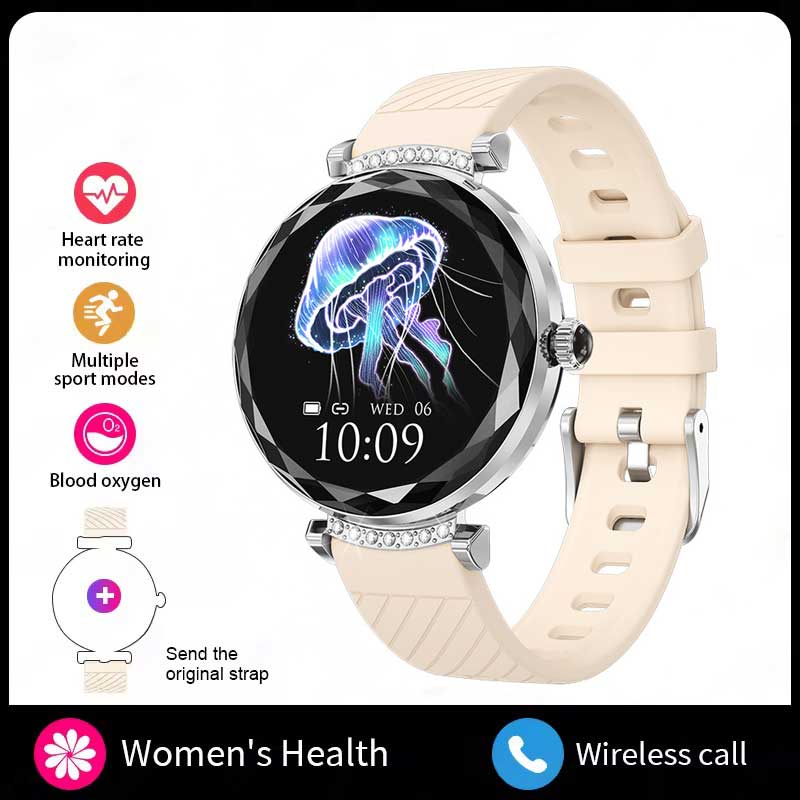 LUCKY START Fashion Smart Watch Women Bracelet Heart Rate Monitor Custom Dial Sports Fitness Watch Ladies Waterproof Smartwatch Android