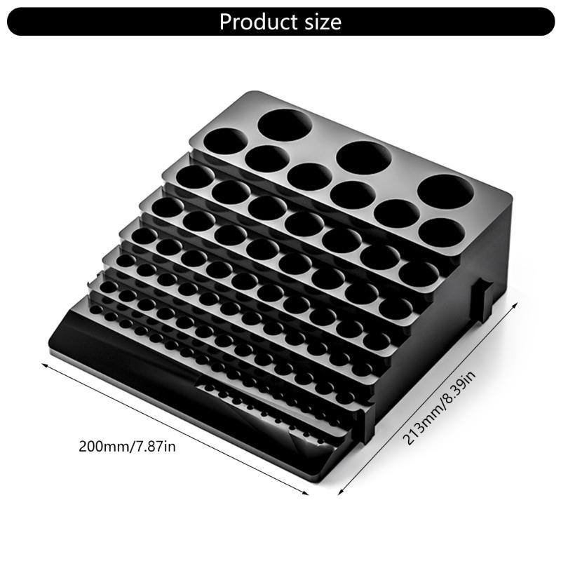 Leichtes schwarzes Werkzeug-Organizer-Rack mit 85 Löchern für Bohrer und Fräserhalter Multifunktionale Werkzeugaufbewahrungsbox