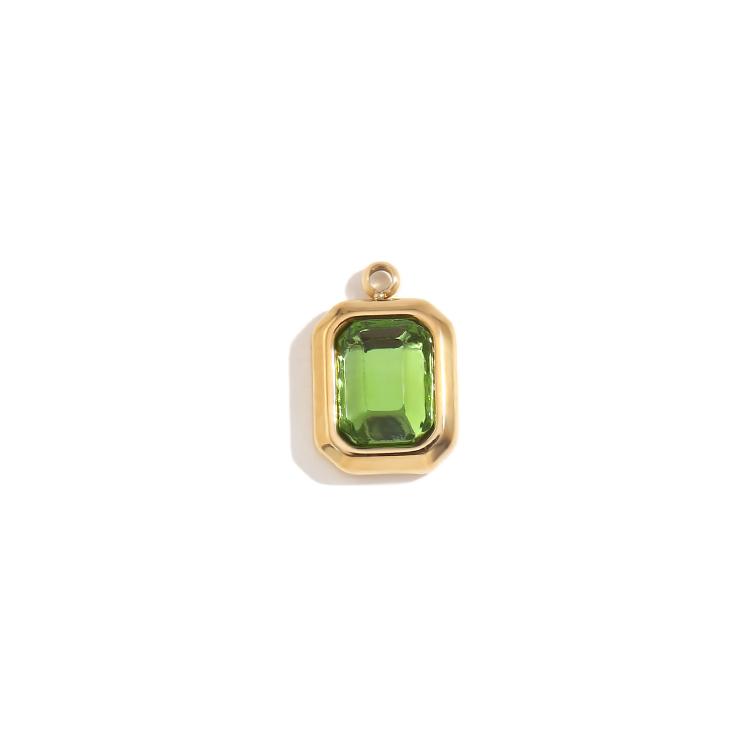 MamacitaSlay Special Meaningful diy Twelve Months Birthstone Colorful Square Glass Stainless steel charm jewelry accessories