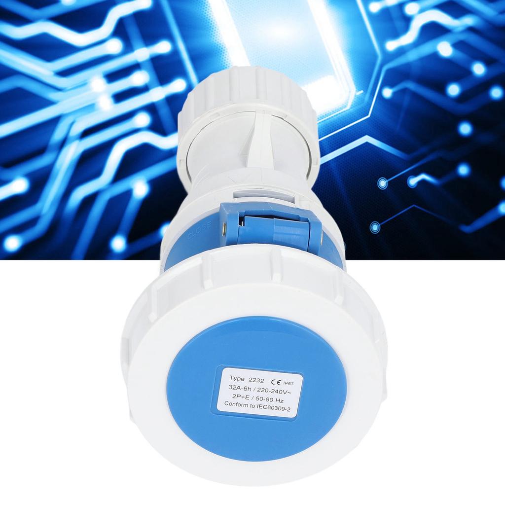 Industriesteckverbinder IP67 Wasserdicht Luftfahrt Stecker 3-polig 2P+E AC 220240V 32A