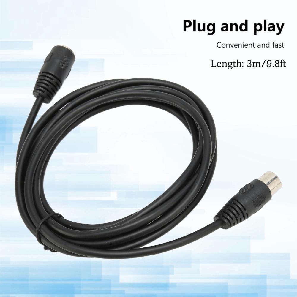 Durable Male to Female 5 Pin MIDI Flexible 9.8ft Keyboard Extension Cable Plug and Play Audio MIDI Cable Electronic Piano