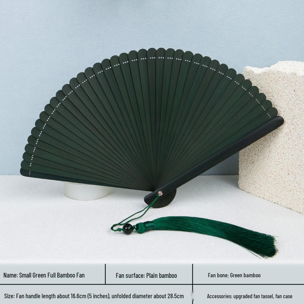 Bamboo Folding Fan: Portable Chinese Style for Summer, Cheongsam, Hanfu, and Children's Dance