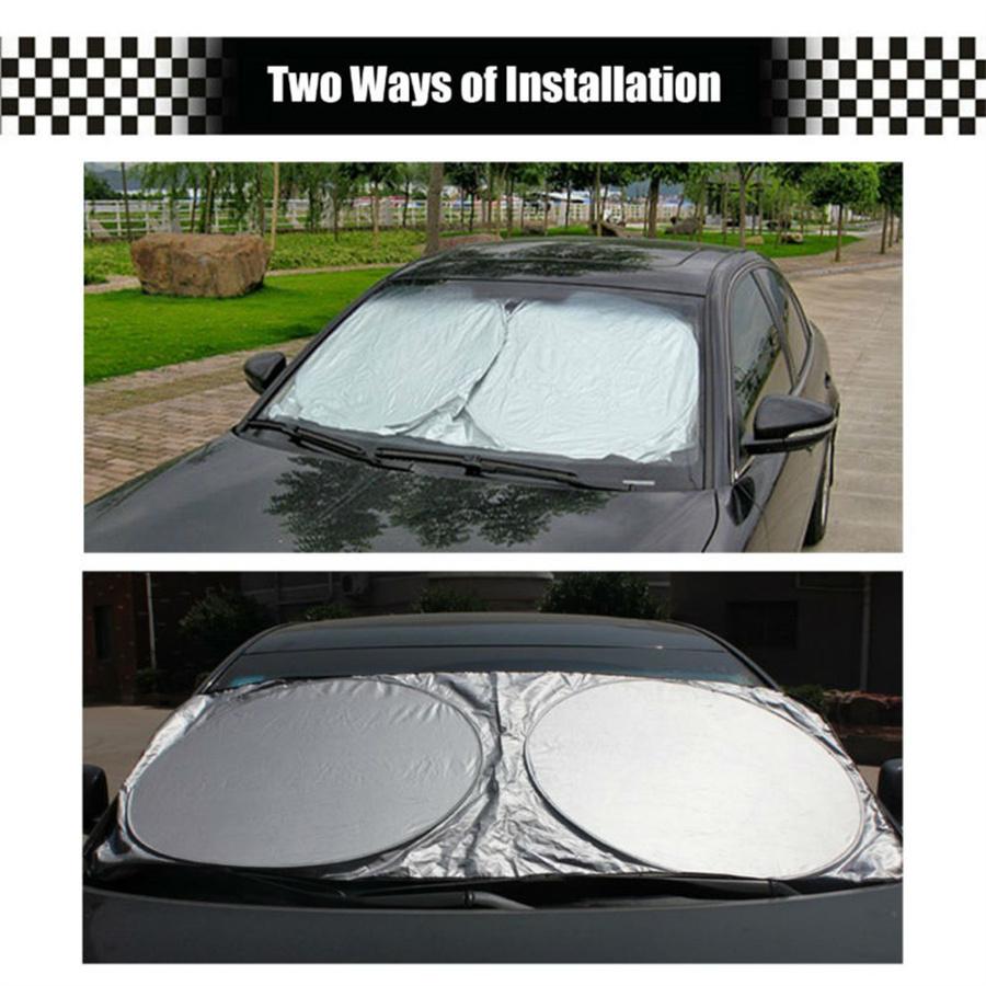 1 Pcs Car Front/Rear Window Foldable Jumbo Visor Sun Shade Windshield Cover Kit