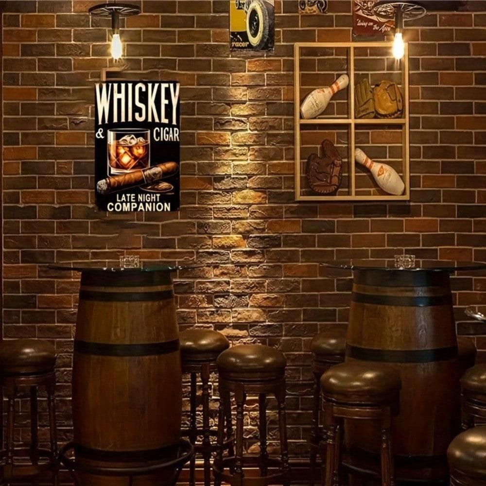 Vintage Whiskey Metal Tin Sign Pub Bar Wall Decor Man Cave