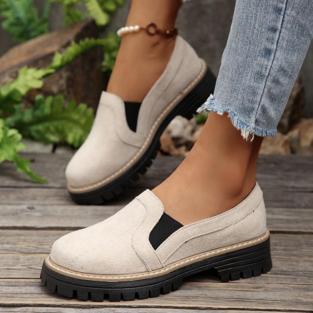 Nowe letnie damskie buty casualowe w stylu piaskowego wiatru, duże rozmiary, na grubej platformie z obcasem, retro, buty wsuwane