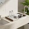 Tray with Mirrored Base Rectangular Bottom for Console Table, Living Room, Guest