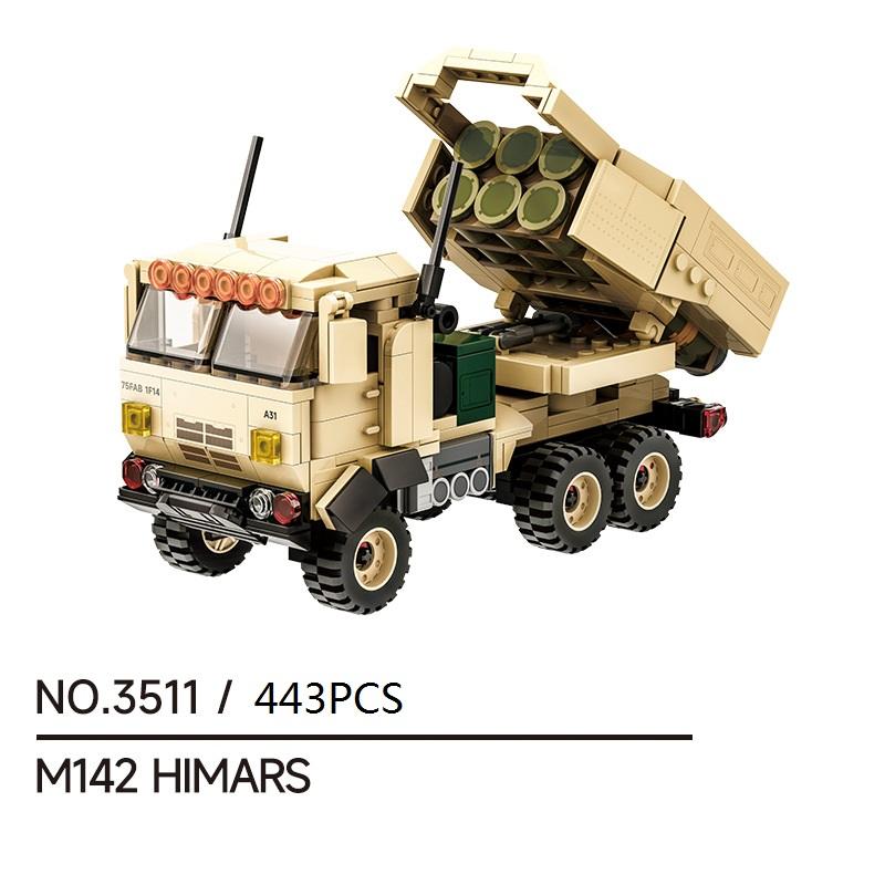 443PCS Military WW2 M142 HIMARS Boxer Armored Vehicle Building Blocks Mobility Artillery Rocket Building Blocks Kids Toys