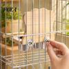 Houten Papegaai Zitstok 1 Set Voederplateau, Vogelkooi met 2 Afneembare Roestvrij Stalen Kooi Bakjes, Houten Stok, Spiegel, Accessoires Parkieten