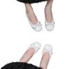 Inner height increase French retro flat ballet shoes 2025 shallow mouth gentle evening soft sole red single shoes Doudou shoes