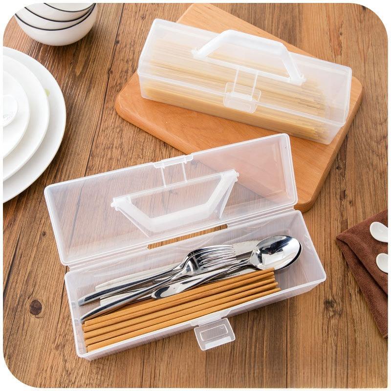 Household Portable Noodle Storage Box with Lid, Vermicelli Storage Box, Kitchenware, Food, Chopsticks and Sundries Storage Box