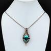 Blue Mystic Topaz Gemstone Handmade Pure Copper Wire Wrapped Pendant Jewelry