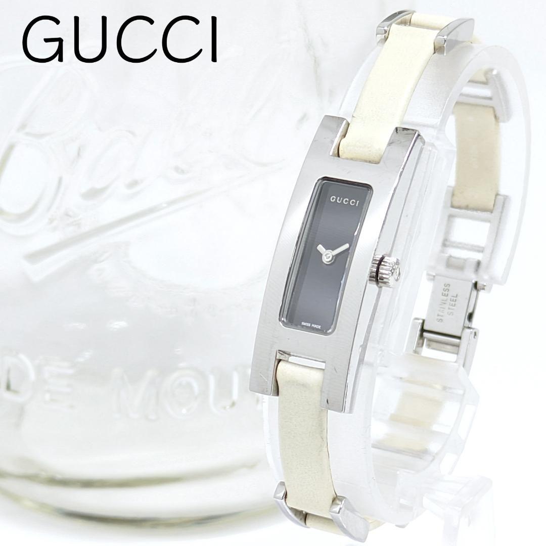 Used Operation GUCCI Quartz Ladies Watch Rectangular Black 2 Hands