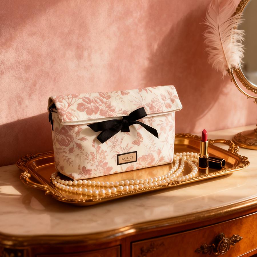 

Gucci-Piece Of Women s Makeup Storage Handbag, Made Of Pure Cotton Fabric and . Suitable For Commuting And Parties. Environmentally Friendly S розовый/белый
