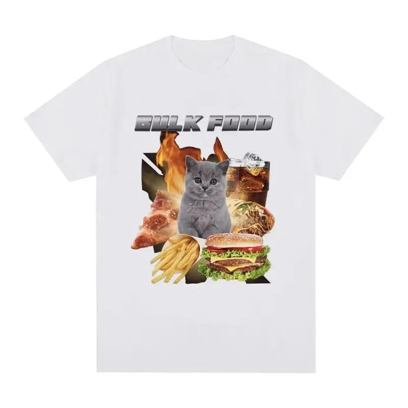 

Funny Cat Meme Graphic T Shirt with Humorous Animal Food Internet Trend Designs Stylish Casual Short Sleeve Tee for Daily Wear 4XL
