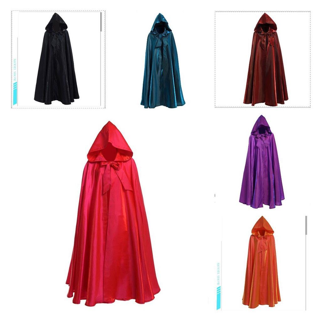 Cloak Halloween Hooded Adult Kids Robe Cape Party Vampire Cosplay Unisex Costume
