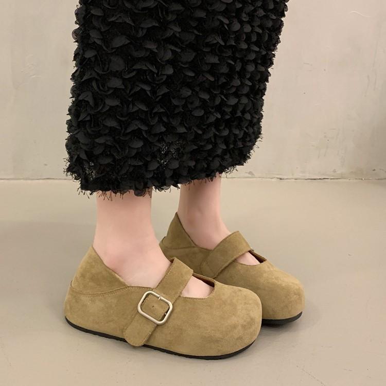 Francuskie piękne buty na grubej podeszwie z płytkim dekoltem damskie buty Xia Boken 2025 lato nowe modele do spódnic retro buty Mary Jane